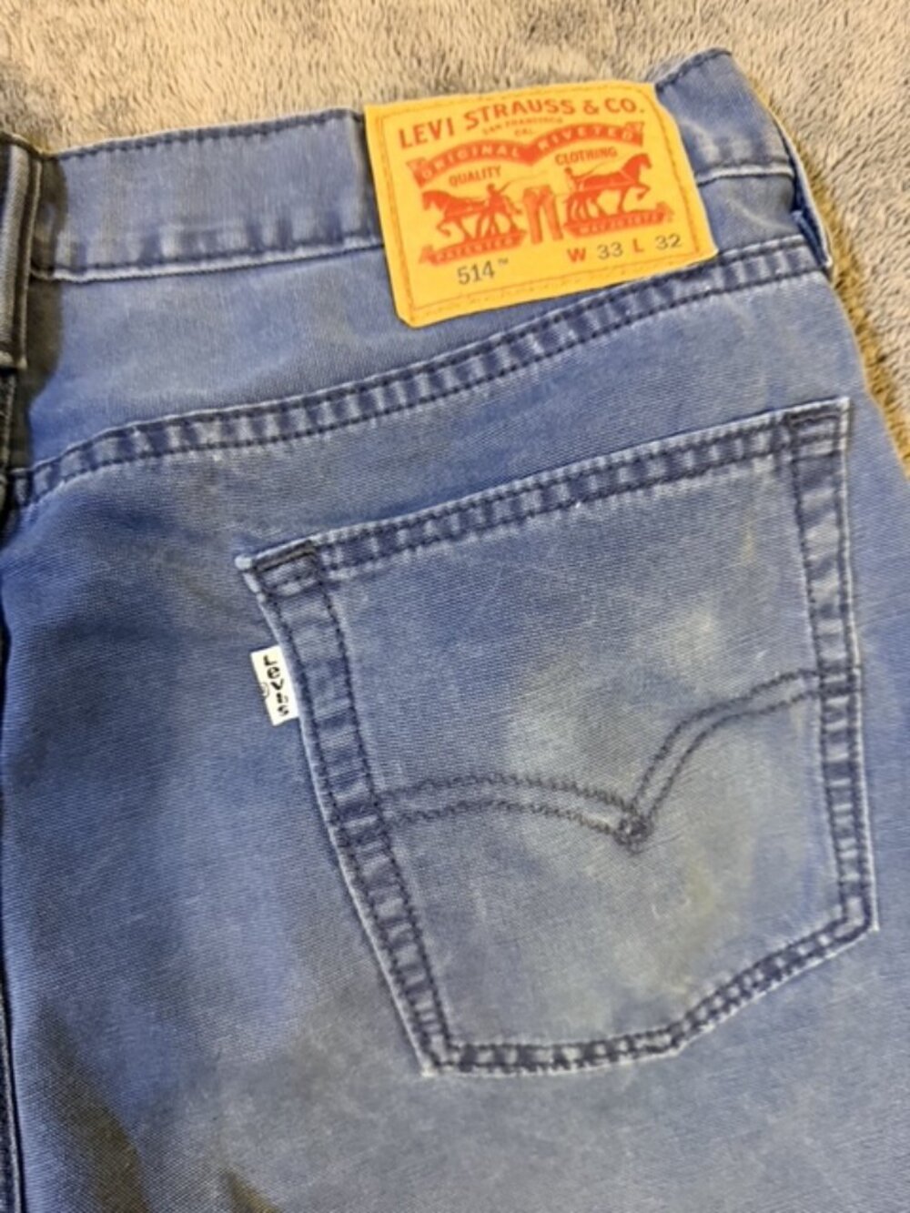 Levi's 514 Slim Straight Jeans Mens 33x32 Light Blue Wash Denim